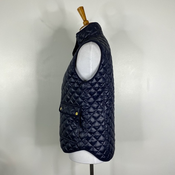 J. Crew Shiny Quilted Puffer Field Vest Blue Sz. XS - Picture 6 of 13
